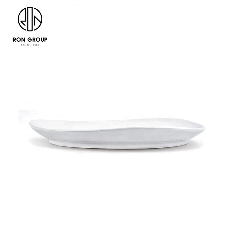 Fambe Pink Rhythm Collection Ceramic Circular Triangle Plate For Restaurant