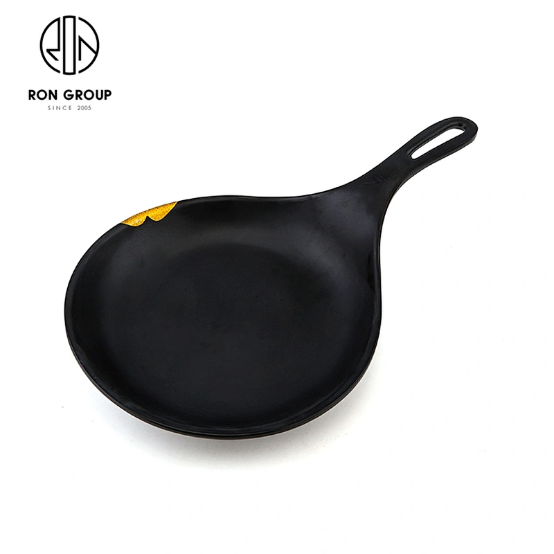 Wholesale Custom Logo Restaurant Black Japanese Melamine Plates Dinner Set