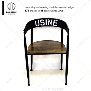 Restaurant supplier vintage industrial black metal cafe dining chair