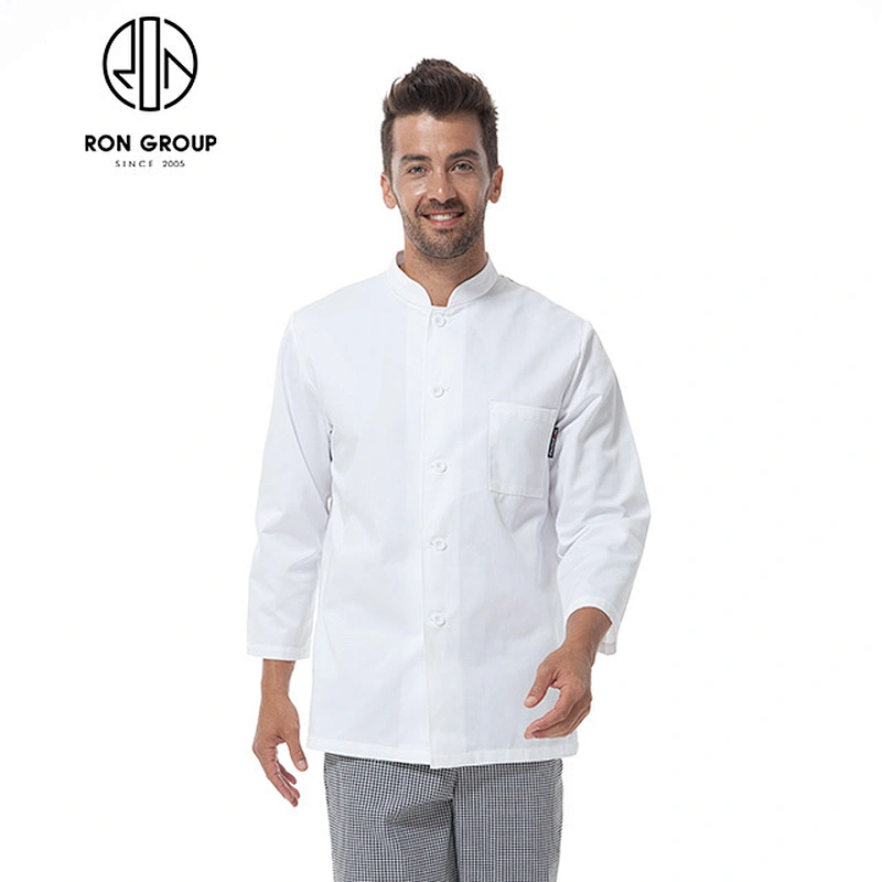 Restaurant White Short Sleeve Chef Jacket Uniform With Custom Logo