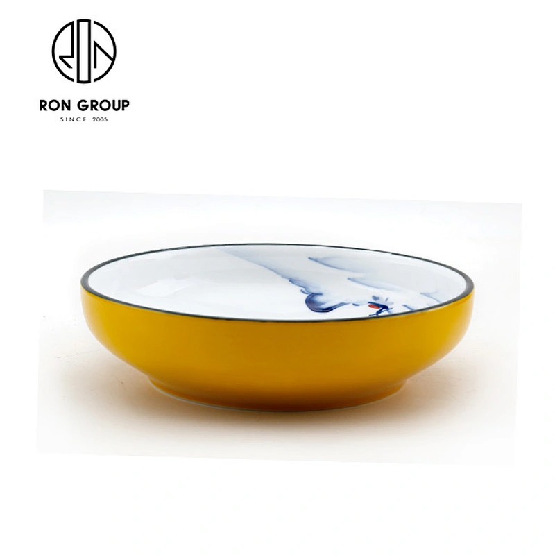 Japanese egg shape shallow plates porcelain dishes for restaurant hotel