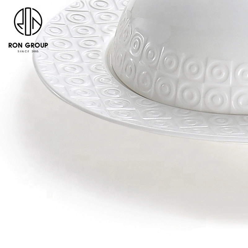 Modern Restaurant Ceramic Round Soup Bowl For Bottom Chassis