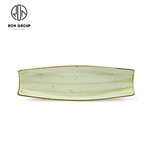 Custom Design Restaurant Rectangular Sushi Dessert Boat shape Plate