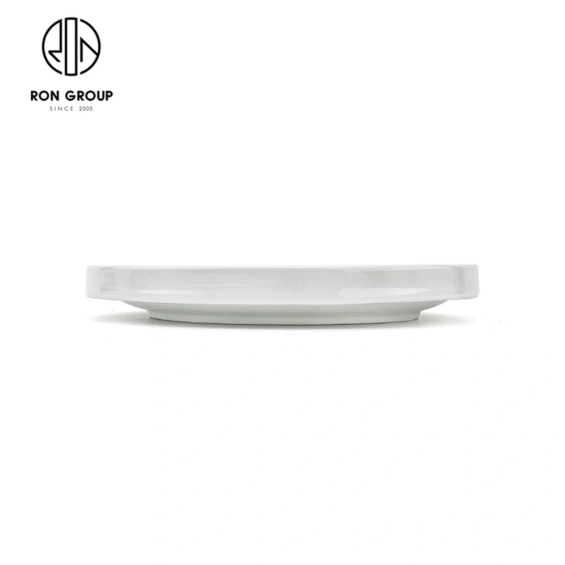 Modern Restaurant Hotel 8 Inch White Porcelain Round Plate For Catering