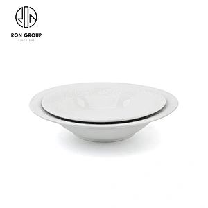 High Quality Tableware Round White Modern Restaurant Porcelain Soup Plate