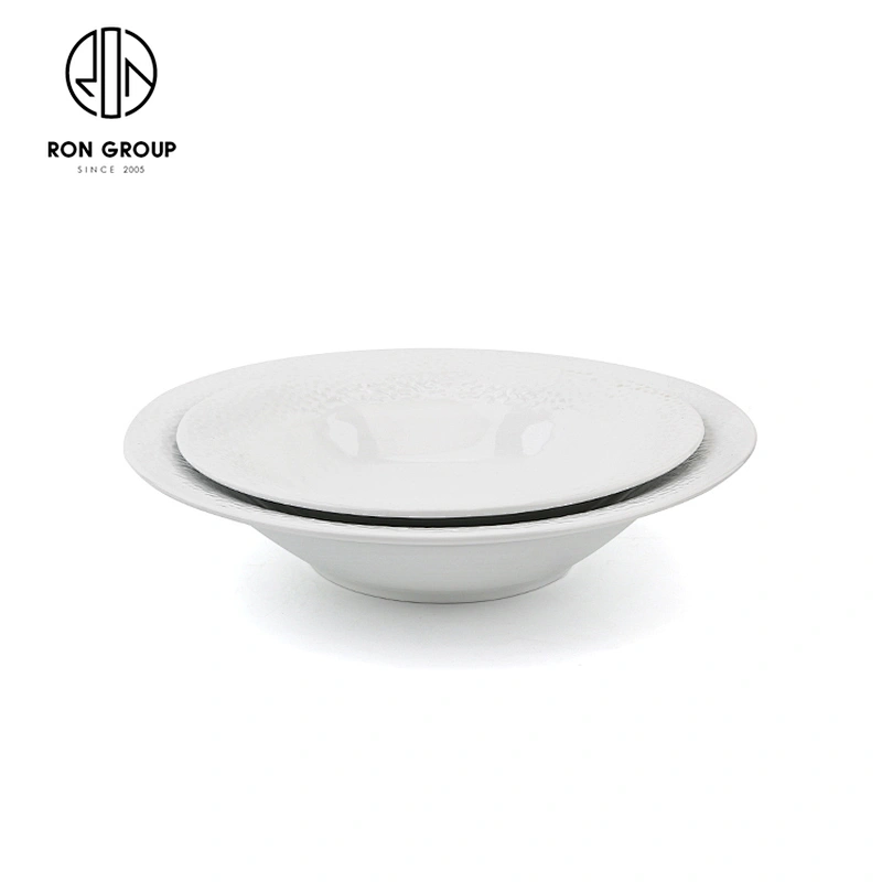 High Quality Tableware Round White Modern Restaurant Porcelain Soup Plate