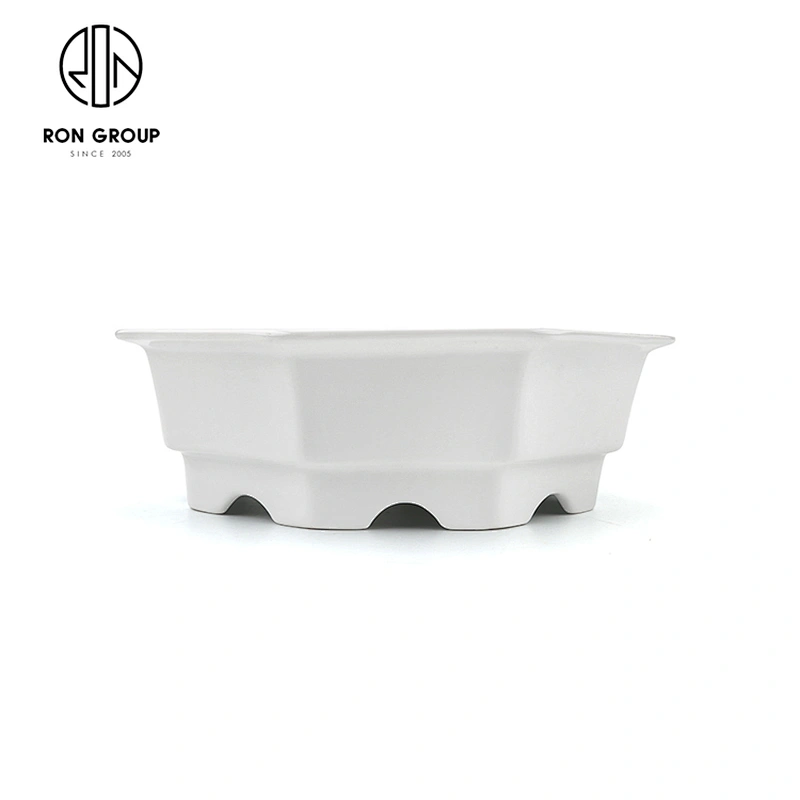 Wholesale Porcelain Tableware White Octagonal Bowl For Restaurant