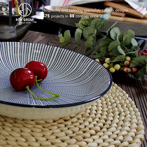 Bulk ceramic porcelain soup bowl and serving bowls with plates