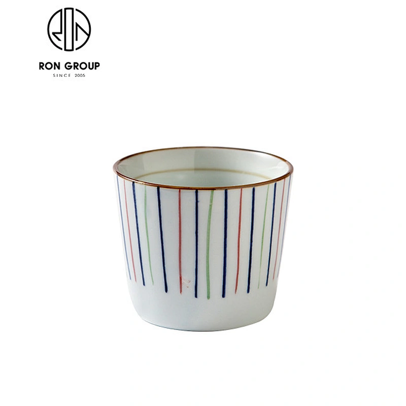 High-end ceramic dessert soup spoon with rainbow pattern