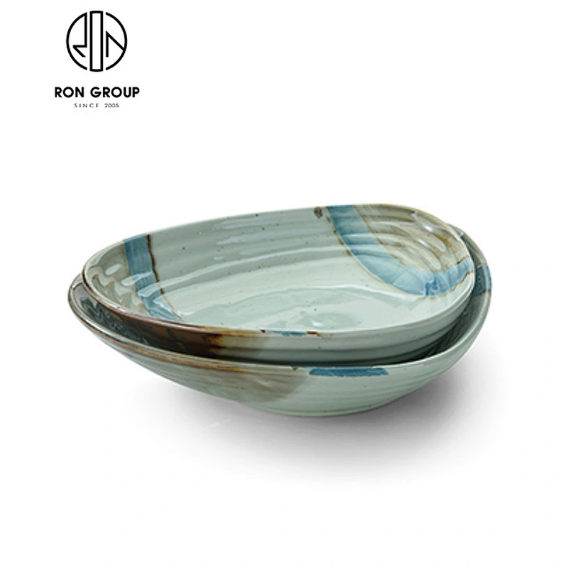 ceramic round microwave porcelain bowl with handmade printing