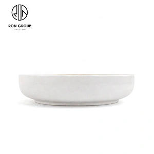 Round Ceramic Single Straight Kiln Powder Soup Plate For Restaurant
