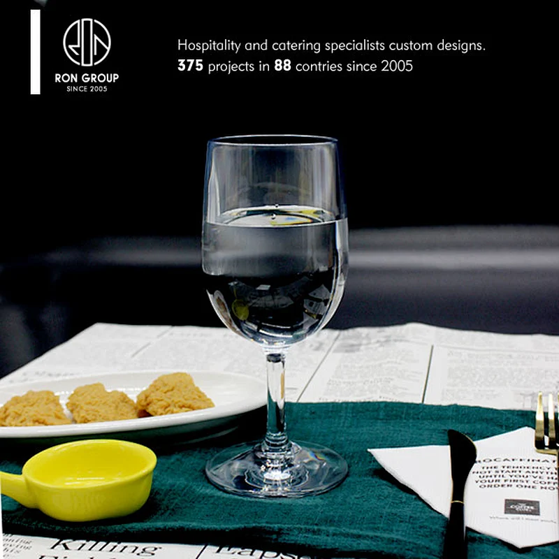 Foshan restaurant supplier 250ml unbreakable plastic wine glass