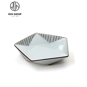 Japanese hexagonal high bowl hand-painted ceramic bowl