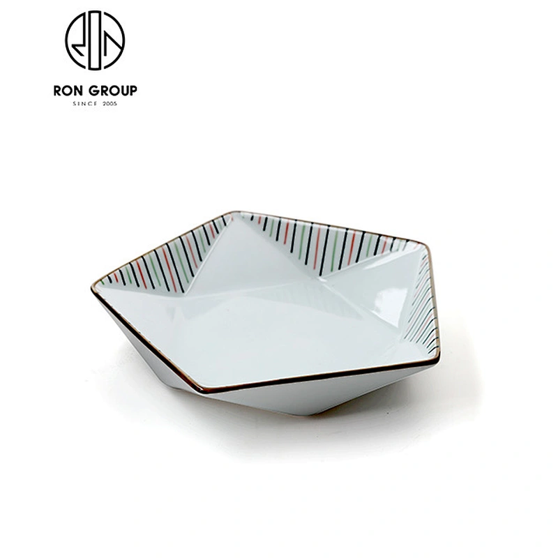 Japanese hexagonal high bowl hand-painted ceramic bowl