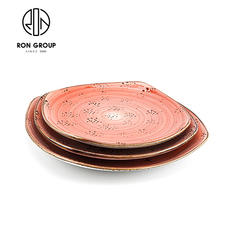 Wholesale Good Quality Custom Restaurant Square Red Dinner Plates