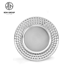 Creative Metal Kitchen Silver Tableware Dish Round Shallow Plate