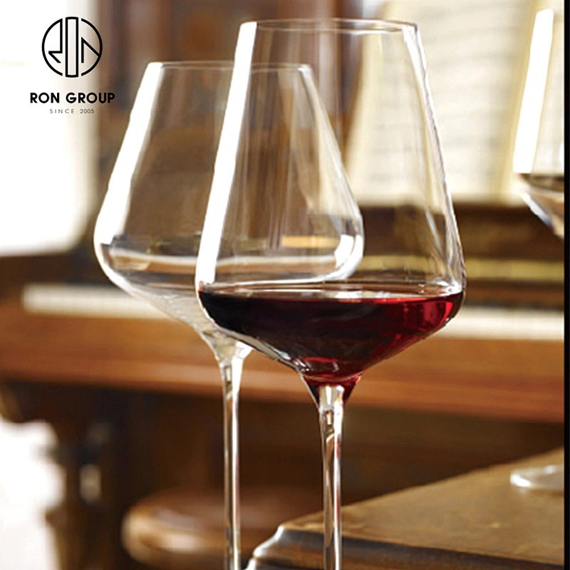 Custom Printed 405ML Transparent Crystal Glassware Wine Glasses For Wedding