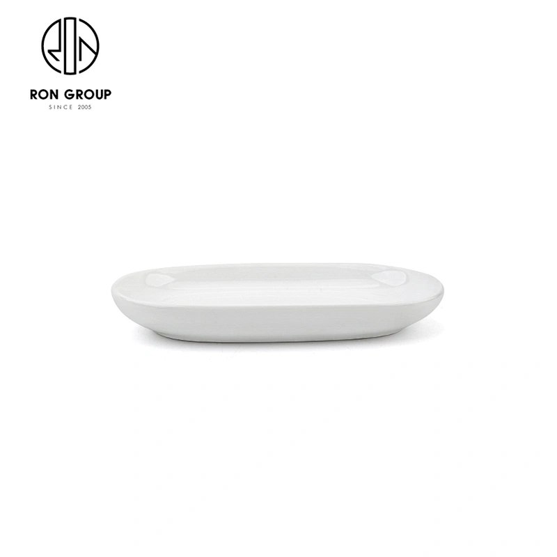High Quality Porcelain Dinnerware Restaurant Flat Oval Fish Shaped Dinner Plates
