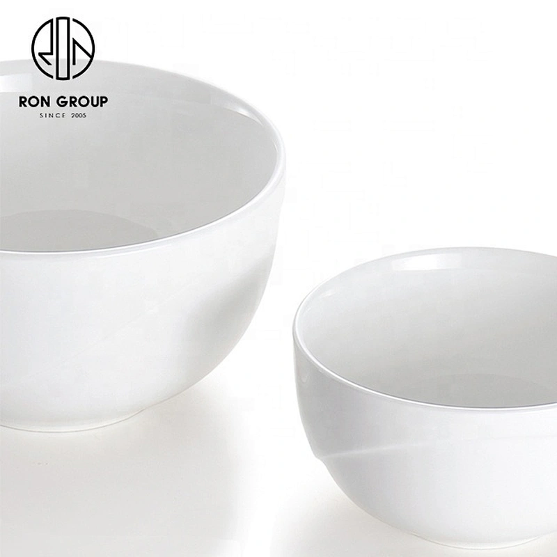 Fine White Porcelain Airtight Leakproof Serving Dinnerware Ceramic Bowl