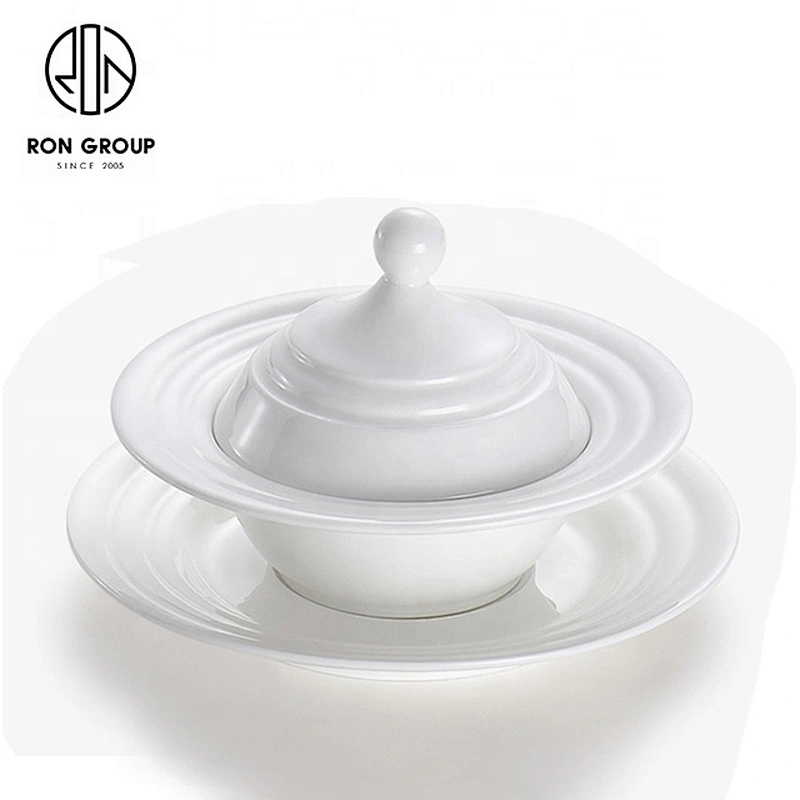 The Latest Design Restaurant Porcelain Soup Ceramic Bowl With Lid