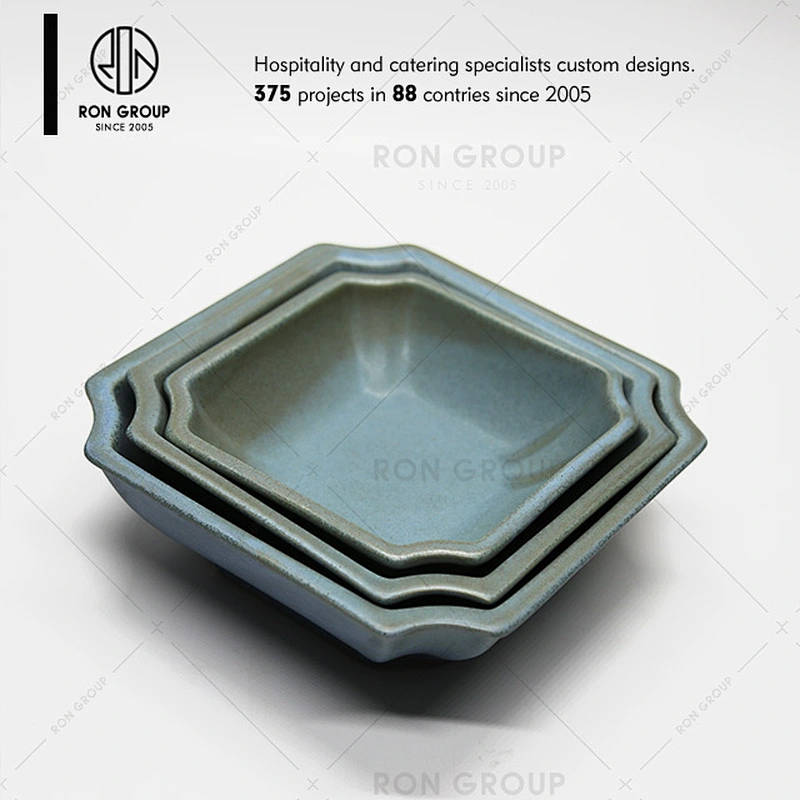 Goog quality ancient style ceramic plates for restaurants