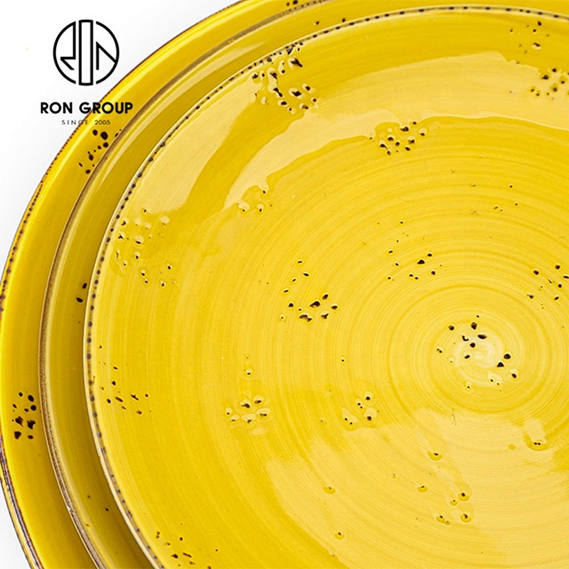 Simple Japanese Shallow Round Plate Best Restaurant Dinnerware