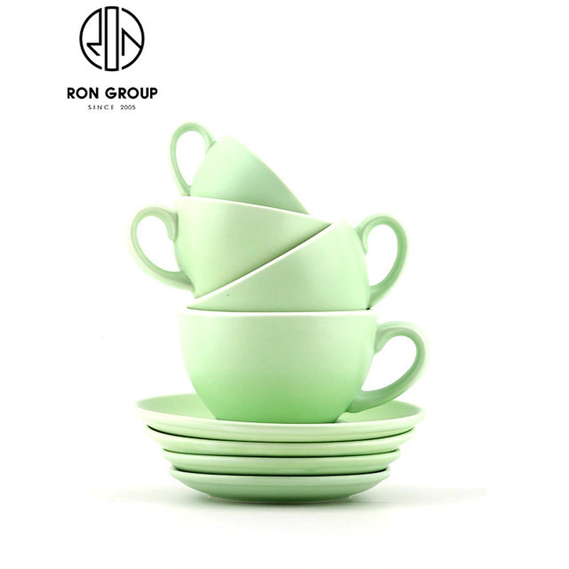 Hot Sale Customize Restaurant Coffee Shop Ceramic Coffee Cup And Plate