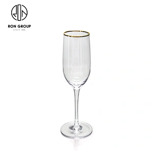 Hot Selling Wedding Use Toasting Drinkware Gold Rim Red Wine Glass
