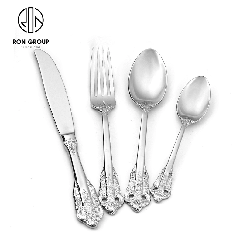 Luxury Kitchen Fork Spoon Knife Stainless Steel Silver Reusable Cutlery Set