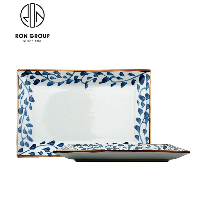 Wholesale 9 Inch Restaurant Dinner Japanese Plates With Four Stand