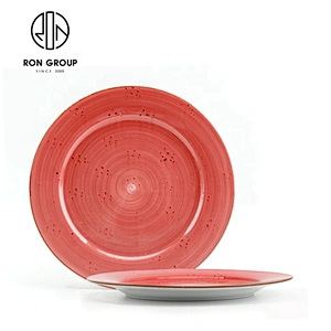 Customized Restaurant Easy To Clean Dinner Flat Round Plate