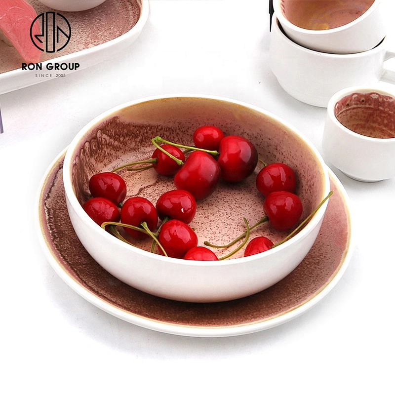 Bulk Restaurant Dinnerware Ceramic Fat Thick-Edged Ancient Bowl