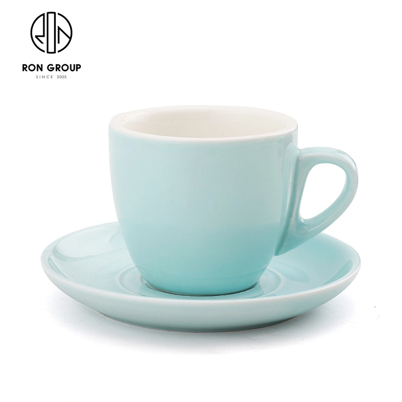 Wholesale Restaurant Coffee Shop Ceramic Custom Espresso Cup With Saucer