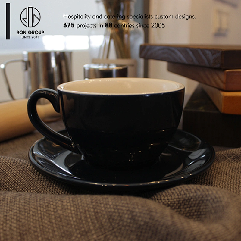 High Quality Restaurant Custom Printed Coffee Ceramic Tea Cup With Tray