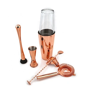 Eco-friendly 700ml High Quality Bar Wholesales Copper Cocktail Shaker Bar Set