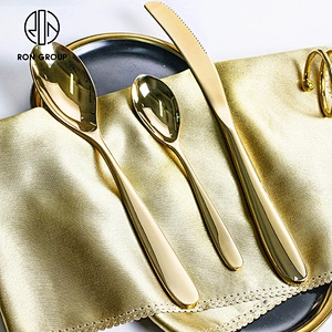 Reusable Portable 4-Piece Set Gold Restaurant Party Wedding Flatware