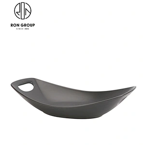 Wholesale Restaurant Matte Grey Color Round Ceramic Dinner Plate