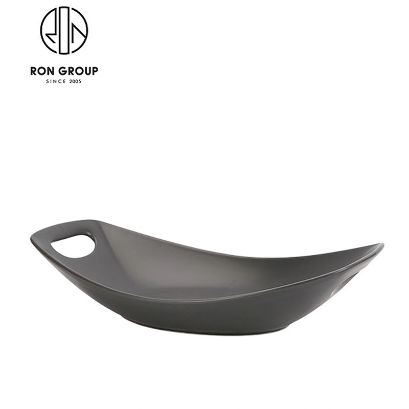 Wholesale Restaurant Matte Grey Color Round Ceramic Dinner Plate