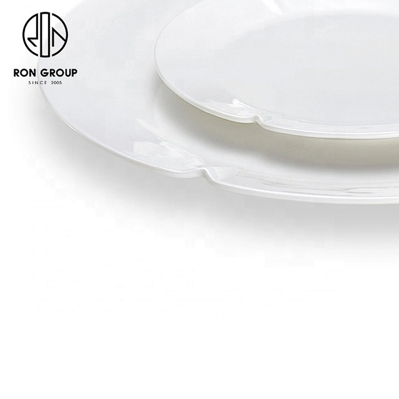 Novelty Design White Round Notched Disc For Restaurant And Hotel