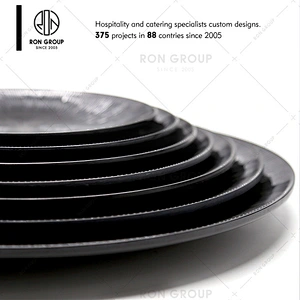 Wholesale Microwave Safe Melamine Dinner Set White Black