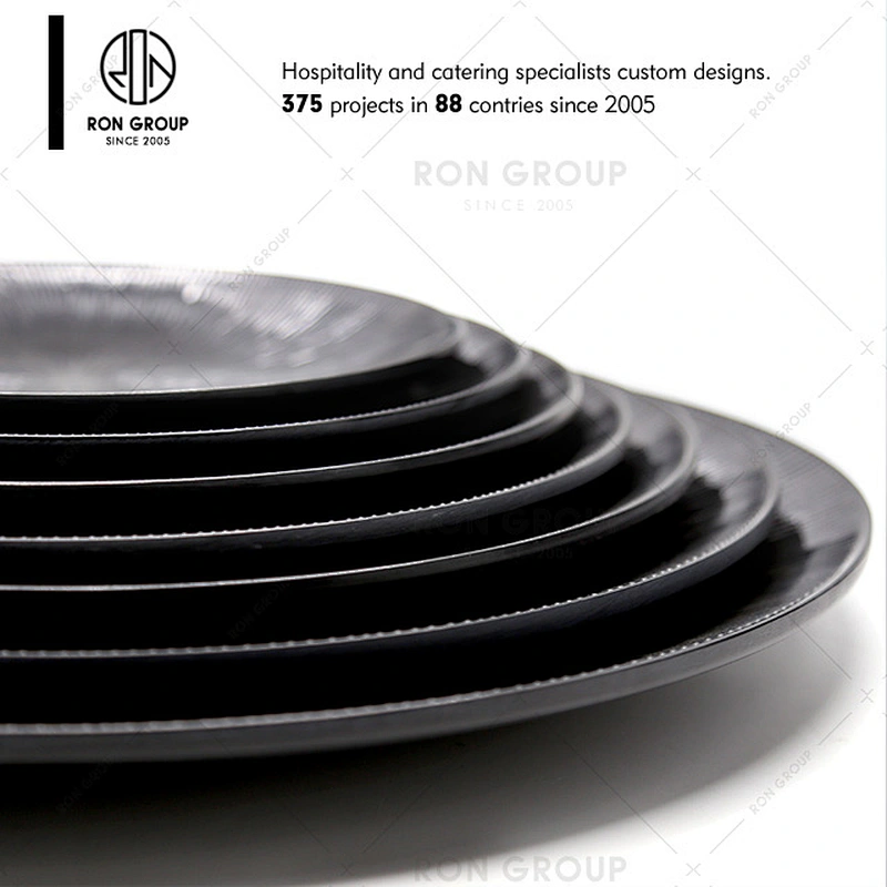 Wholesale Microwave Safe Melamine Dinner Set White Black