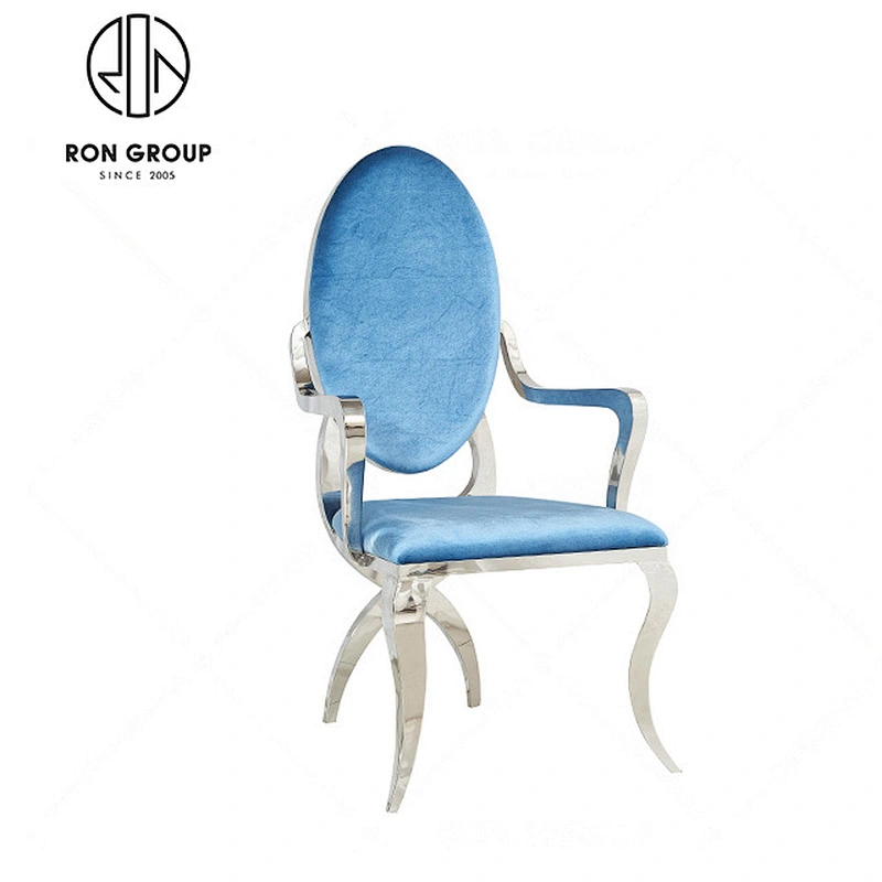 Modern stainless steel white leather wedding chairs