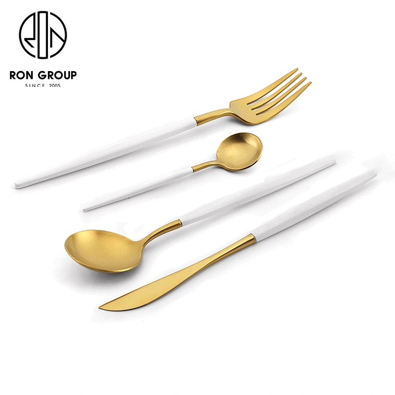 Hot Sale Custom Color Wedding Restaurant Stainless Steel Blue And Gold Cutlery Set
