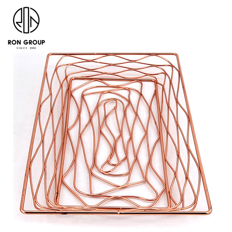 Large Size Kitchen Accessory Metal Iron Wire Black Round Bread Basket