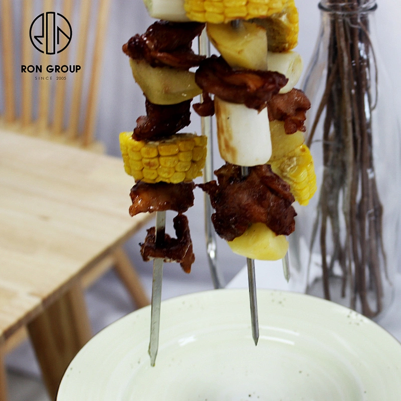 Quality Stainless Steel Stand With Two Needles BBQ Kabob Skewers
