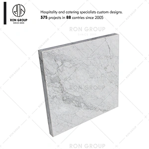 Foshan custom made square white marble table top for dining table