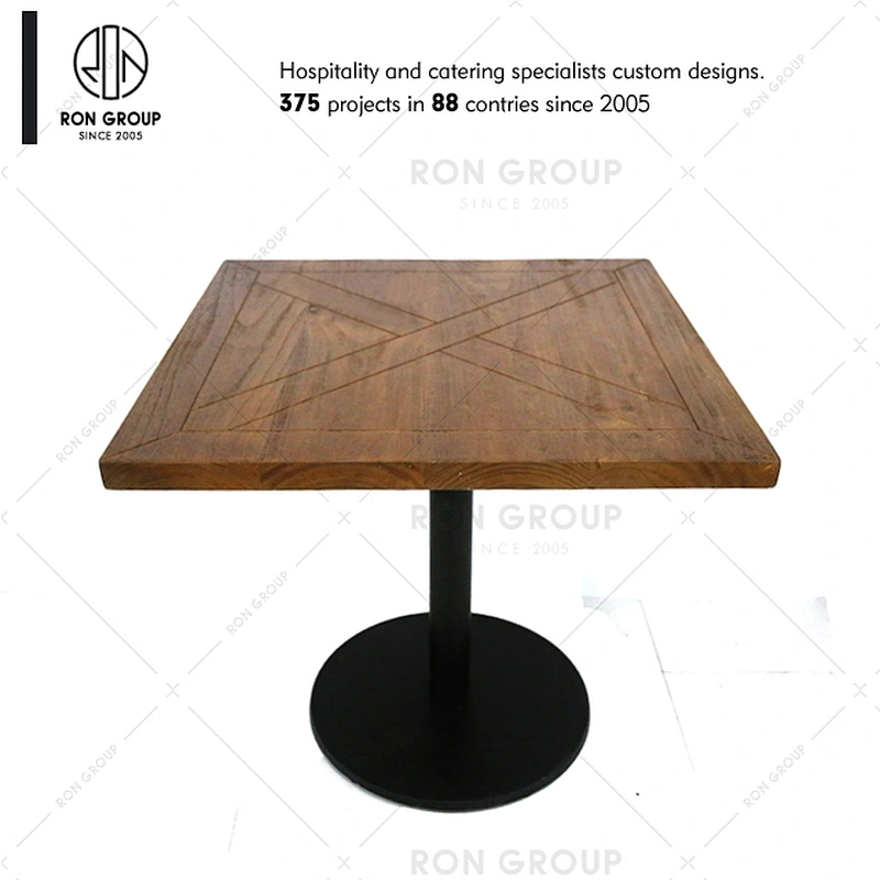 Foshan supplier custom restaurant solid wood cafeteria table