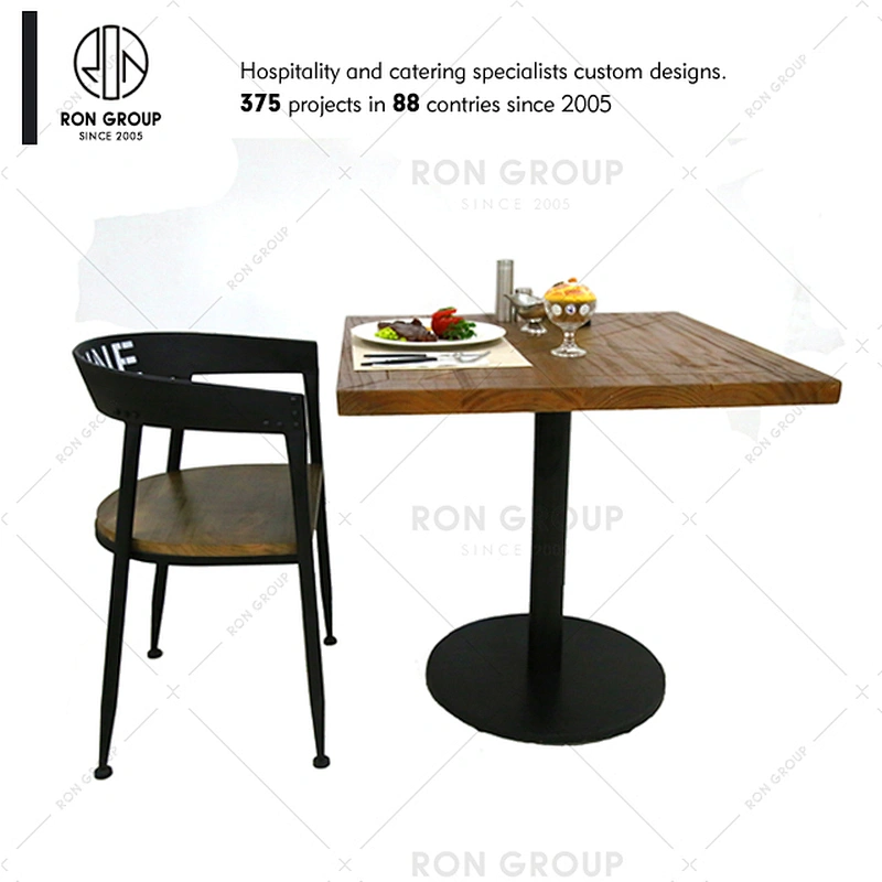 Factory durable industrial black wrought iron base for dining table
