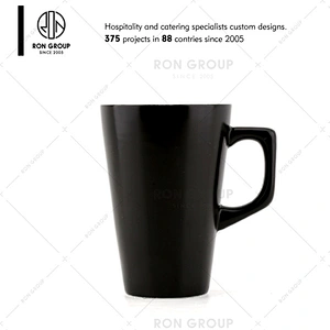 Wholesale Restaurant Brown Printed Ceramic Coffee Mug