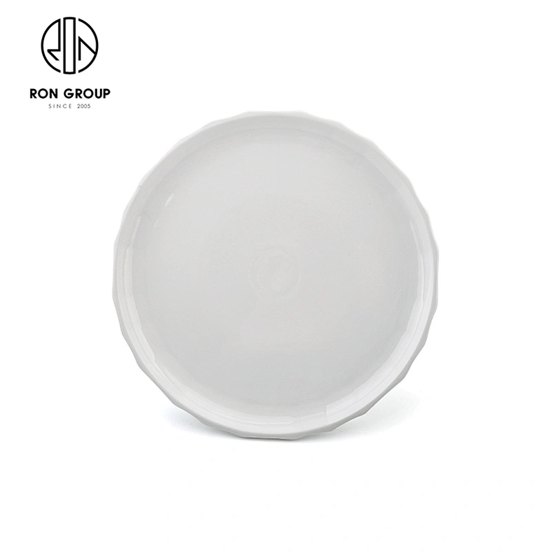 White Porcelain Dinnerware Polygon Round Plate For Wedding Restaurant